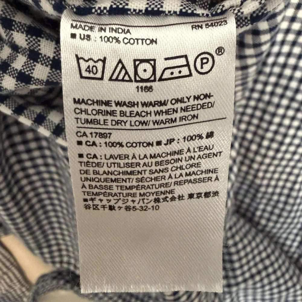 Banana Republic Shirt Mens XL Blue Check Untucked Fit Button‎ Down Oxford Casual